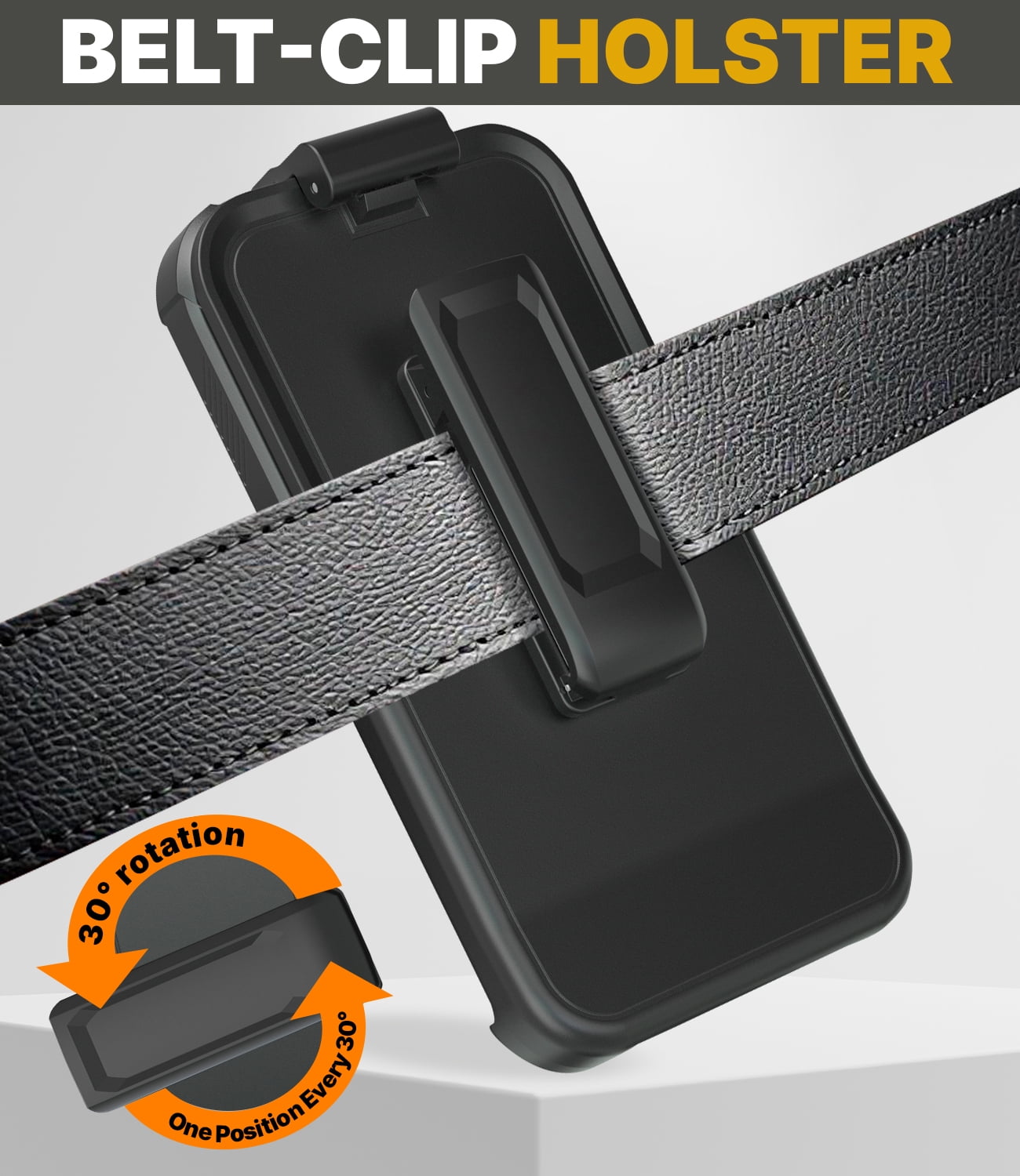 MOTIVE Designed for iPhone 15 Case with Belt Clip, Magnetic Case Magsafe Compatible, Heavy Duty and Quad Layer Military Grade Protection for iPhone 15 Holster, 6.1" | Black