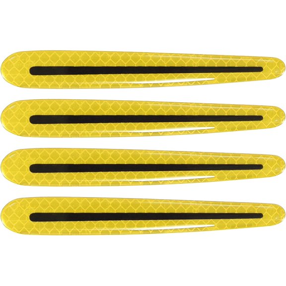 4 Pcs Car Side Door Handle Bowl Edge Cover Protection Reflective Strips Guards Trim Stickers Decals Yellow Black