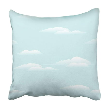 USART Flat Blue Sky with Clouds Abstract Light Night Grass Graphic Summer Sunset Pillowcase 20x20