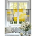 thumbnail image 4 of Gray Yellow Gradient Sheer Curtains 45 Inches Long 2 Panels Retro Abstract Light Filtering Semi Sheer Window Curtains Drapes for Bedroom Living Room 52"x45", 4 of 7