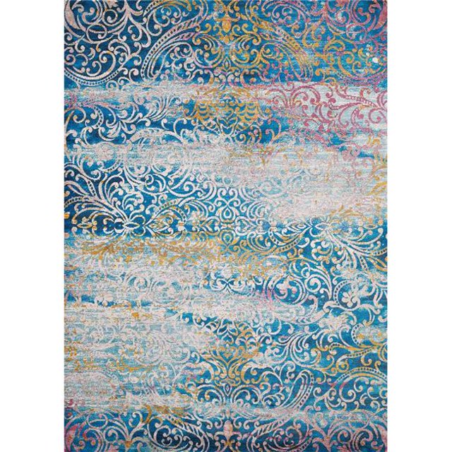 United Weavers 1830 30165 88R Tapis Rond Rhapsody Midlothian 7 Pi. 10 Po. x 7 Pi. 10 Po., Cyan