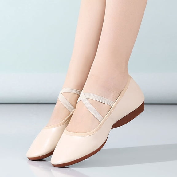 Wowcloth Women's Latin Dance Shoes - Non-Slip Cross Strap Practice Shoes with Arch Support for Adult Ballroom Training & Body Shaping