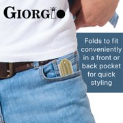 Giorgio G82 4 Inch Handmade Folding Pocket Comb for Men, Fine Tooth Hair Comb Straightener for Everyday Grooming Styling Hair, Beard or Mustache, Use Dry or with Balms, Saw Cut Hand Polished