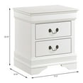 thumbnail image 3 of Pemberly Row Traditional 2-Drawer Wood Nightstand in White Finish, 3 of 3