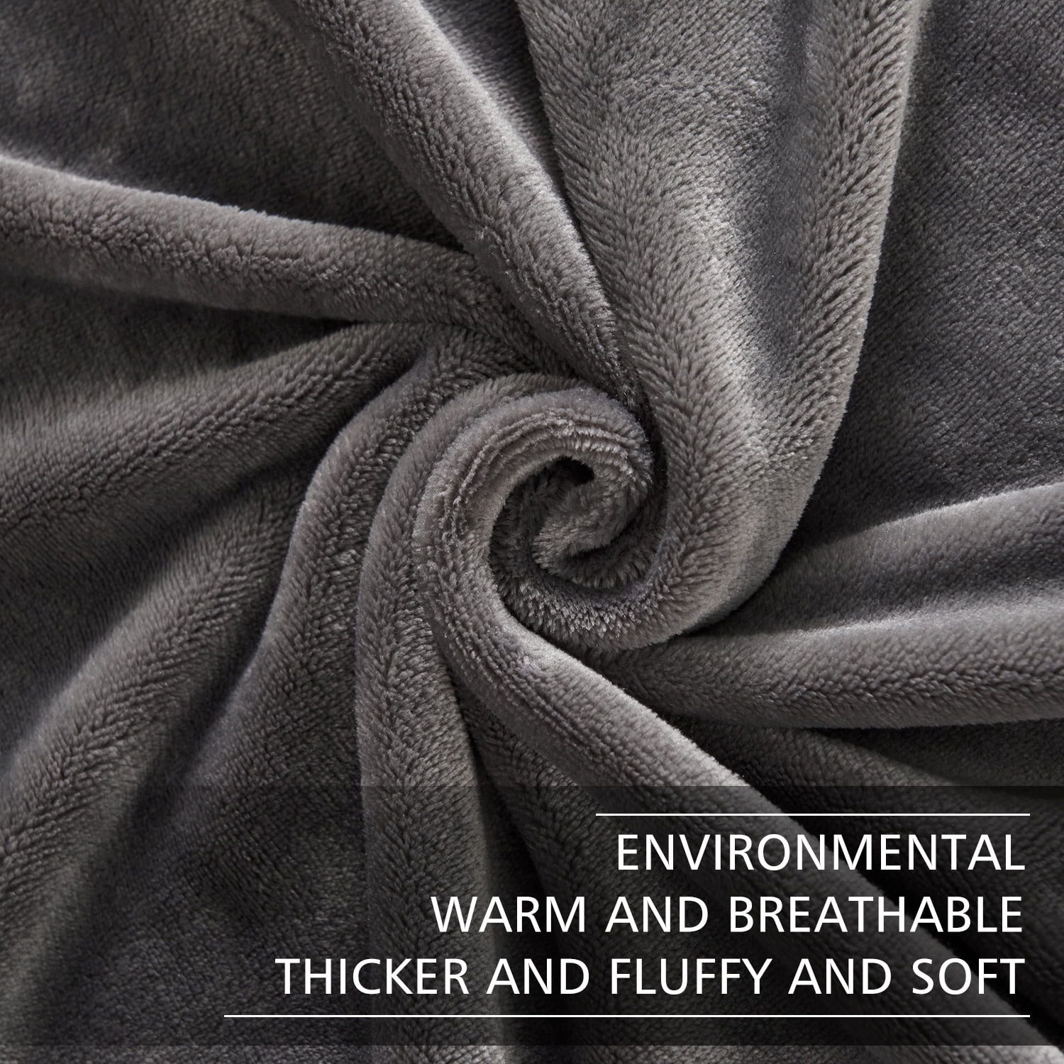 HAOK Soft Warm Plush Fleece Flannel Throw Blanket,Solid Print Throw 50" x 60"