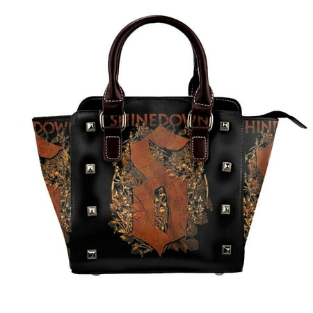 Shinedown T Shirt Overgrown Band Logo Handbag Leather Rivet Shoulder Bag Luxury Fashion Shopping Tote Bag Shouldbag For Women