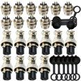 thumbnail image 1 of Aviation Connectors 5A, Lsgoodcare 30Pcs GX12-5 Pin Metal Aviation Plug Kit, Including 12MM 5 Pin Plug Thread Male Female Panel Wire Socket and Aviation Plugs Cap (GX12-5), 1 of 5