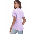 thumbnail image 3 of Zeagoo Short Sleeve Button Down Blouses for Women Tailored Business Work Shirts Summer Tops, 3 of 6