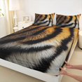 thumbnail image 3 of jejeloiu Tiger Pattern Twin Sheet Sets,Jungle Animal Twin Fitted Sheet,Abstract Stripe Lines Flat Sheet For Men Women,Ultra Soft Home Decor,3 Pieces, 3 of 7