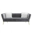 thumbnail image 5 of Pasargad Home Lafayette Velvet Sofa with 2 Pillows Grey, 5 of 6
