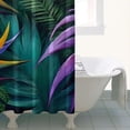 thumbnail image 4 of Colorful Tropical Leaf Pattern Shower Curtain 36"x72" ,Bathroom Decorative Shower Curtains Set with 12 Hooks,Modern Waterproof Washable Shower Curtain, 4 of 6