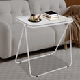 thumbnail image 3 of ToppiJoy Foldable Portable Acrylic Table, Acrylic End Side Table Modern Rectangular, Folding Desk Laptop Table No Assembly Required for Small Spaces (Silver and Clear), 3 of 26