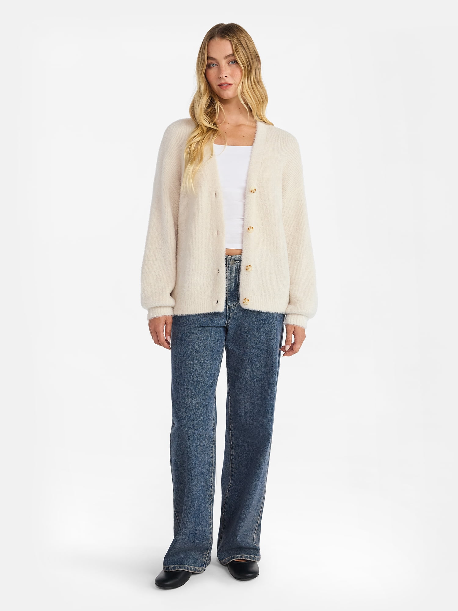 No Boundaries Fashion Button Front Cardigan, Women's