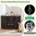 thumbnail image 6 of Gymax Corner Dog Crate Furniture Wooden Dog Kennel End Table Heavy Duty Pet Crate Brown, 6 of 10