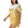 thumbnail image 2 of Picia White Ice Cream Pajamas Sets for Women Soft Short-Sleeved Pjs with Lounge Shorts Two Piece Sleepwear-X-Large, 2 of 9