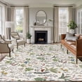 thumbnail image 2 of Herb Flower Texture Area Rugs 5x7 ft Retro Watercolor Country Farmhouse Washable Rug Non Slip Indoor Carpet Absorbent Floor Mat for Living Room Bedroom Dining Room, 2 of 9
