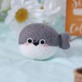 thumbnail image 3 of New Poke Wool Felt Handmade DIY Doll Cute Chubby Capybara Gray Fish Beginner Material Kit Plush Toys Desktop Decorations, 3 of 5