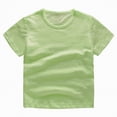 thumbnail image 4 of NOLDARES Girls Short Sleeve Summer T Shirt Crewneck Rolled Cuffs Fashion Shirts Tee(Green,130), 4 of 7