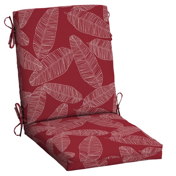 ARDEN Outdoor Dining Chair Cushion 20 x 20, Water Repellent, Fade Resistant 20 x 20, Red Leaf Palm