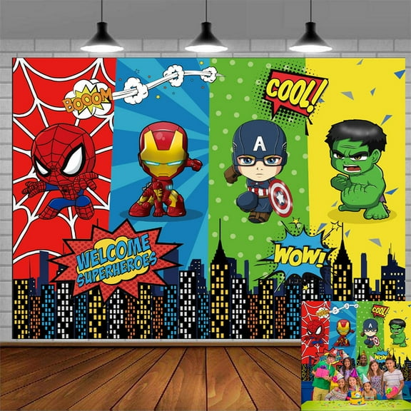 Superhero Taspestry Wall Decor Birthday Banner Backdrop Background Party Supplies Taspestry Post