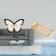 thumbnail image 2 of Reloj de pared moderno de acrílico con diseño de mariposa y flores, bandeja rectangular para servir con borde y asa, ideal para sala de estar,, 2 of 8