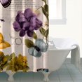 thumbnail image 4 of Vintage Butterfly Flower Pattern Shower Curtain 84"x72" ,Bathroom Decorative Shower Curtains Set with 12 Hooks,Modern Waterproof Washable Shower Curtain, 4 of 6