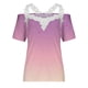 thumbnail image 4 of Blusa superior sexy de manga corta con retazos de encaje con cuello en V de verano para mujer OAVQHLG3B Store  lin121212, 4 of 4
