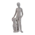 thumbnail image 4 of GROWTH TANK Man with Dog Statue Ornament Multipurpose for Heartwarming Gift 5.5x4x16.5cm Light Gray, 4 of 9