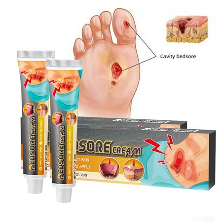 Ultra-strong Bedsore Cream,Ulcer Cream , Moisturize Decubitus,Remove Rots Myogenic Pressure Ulcer Cream,Bed Sores Treatment Fast Wound.Wound Healing Cream for Skin Care,Fast-acting-2pcs