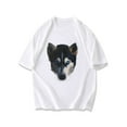 thumbnail image 3 of Wolf Face Print Black T-Shirt For Men And Women Casual Wear Outdoor Adventure Fashion Statement Piece, 3 of 4