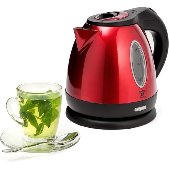 Moss & Stone 1500W 1.2L Electric Kettle, Red with Automatic Shut-Off