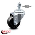 thumbnail image 2 of 3 Inch SS Soft Rubber Wheel Swivel Bolt Hole Caster Service Caster Brand, 2 of 2