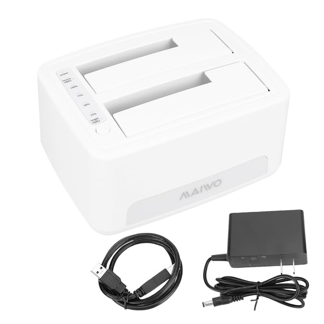 Adaptador Base Wdftyju para Unidad Disco Duro Doble Bahía 5Gbps SATA HDD SSD 2 5/3 5 Pulgadas