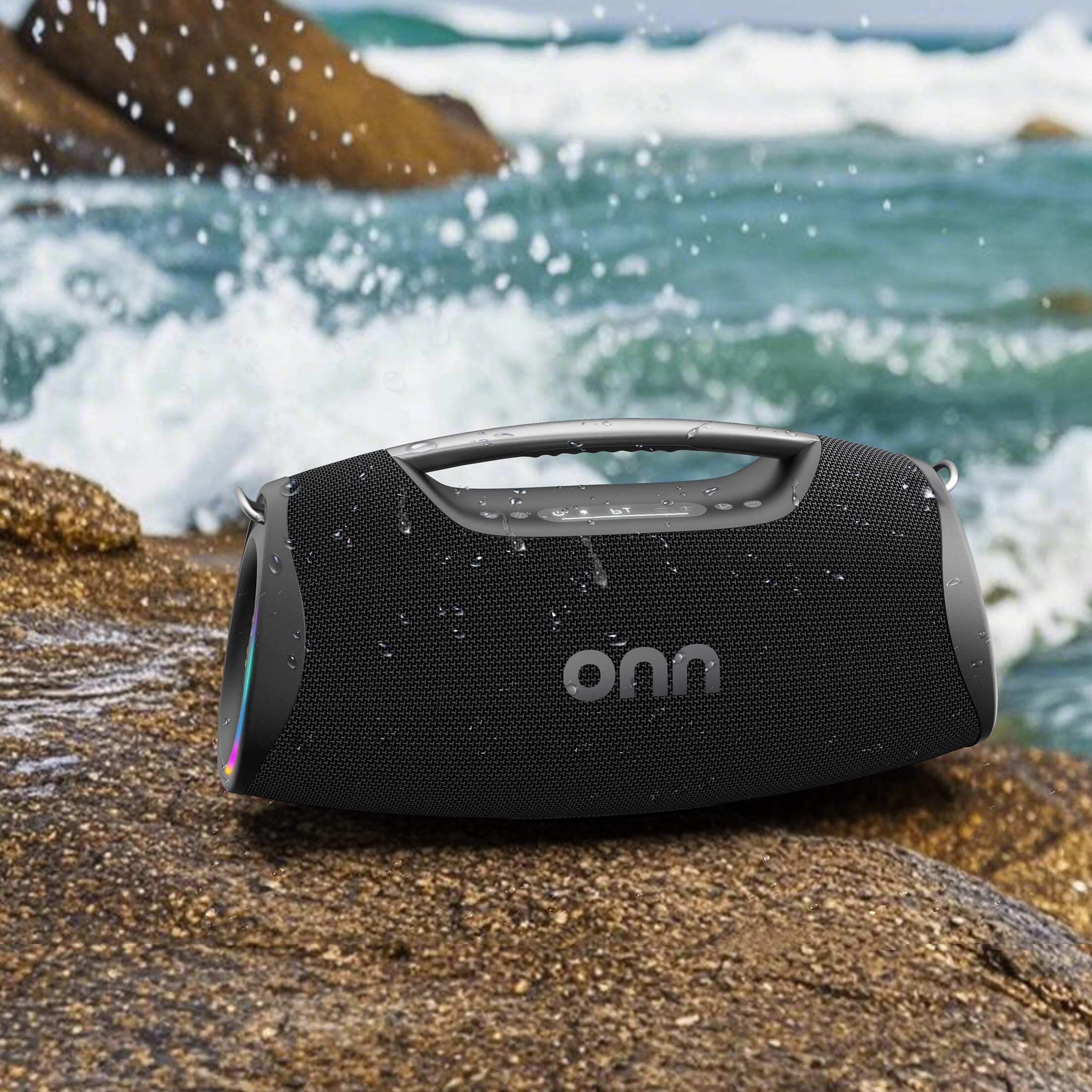 onn Bocina Portátil Bluetooth con 6 Modos de Iluminación LED, Diseño Resistente al Agua, 20 Horas de Reproducción 2