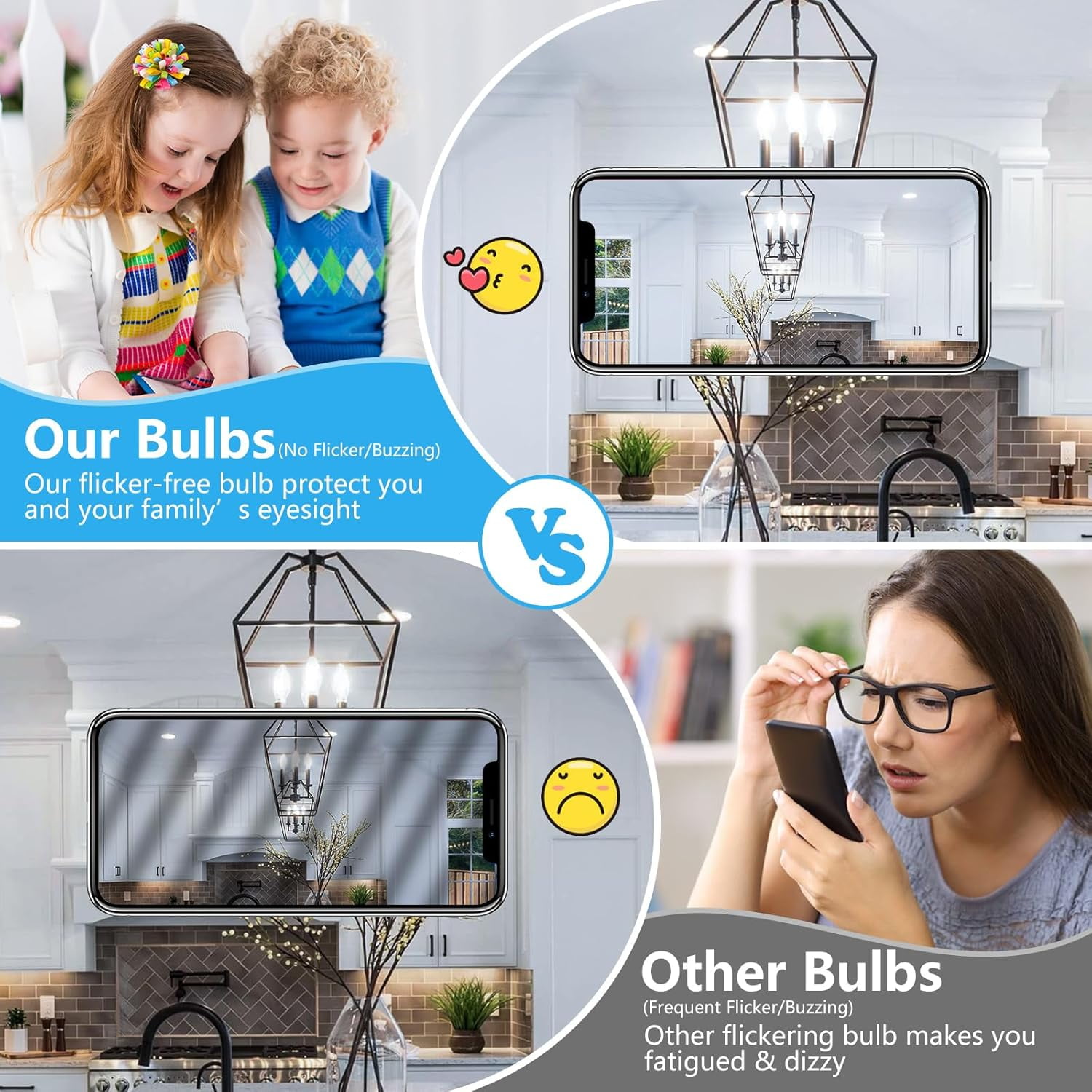 Dimmable E12 LED Candelabra Bulbs 60W Equivalent, Daylight White 5000K, 600LM Chandelier Light Bulb, B11 LED Candle Light Bulbs, 12 Pack