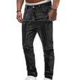 thumbnail image 5 of Lilgiuy Men Casual Solid Fashion Button Zipper Custom Fit Jeans Pants Trousers Lightweight Hiking Travel Pants, 5 of 5