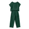 thumbnail image 3 of Fewfanhot 2 Piece Sets for Women Casual Cargo Pants Set, Spring Summer Two Piece Outfit, Comfortable Round Neck Top & Utility Pants, 3 of 9