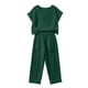 thumbnail image 4 of TaTaai Women's Spring Summer Two Piece Outfit Short Sleeve Round Neck T-Shirt and Cargo Trousers Solid Color Casual Matching Set for Daily Wear Gift, 4 of 9