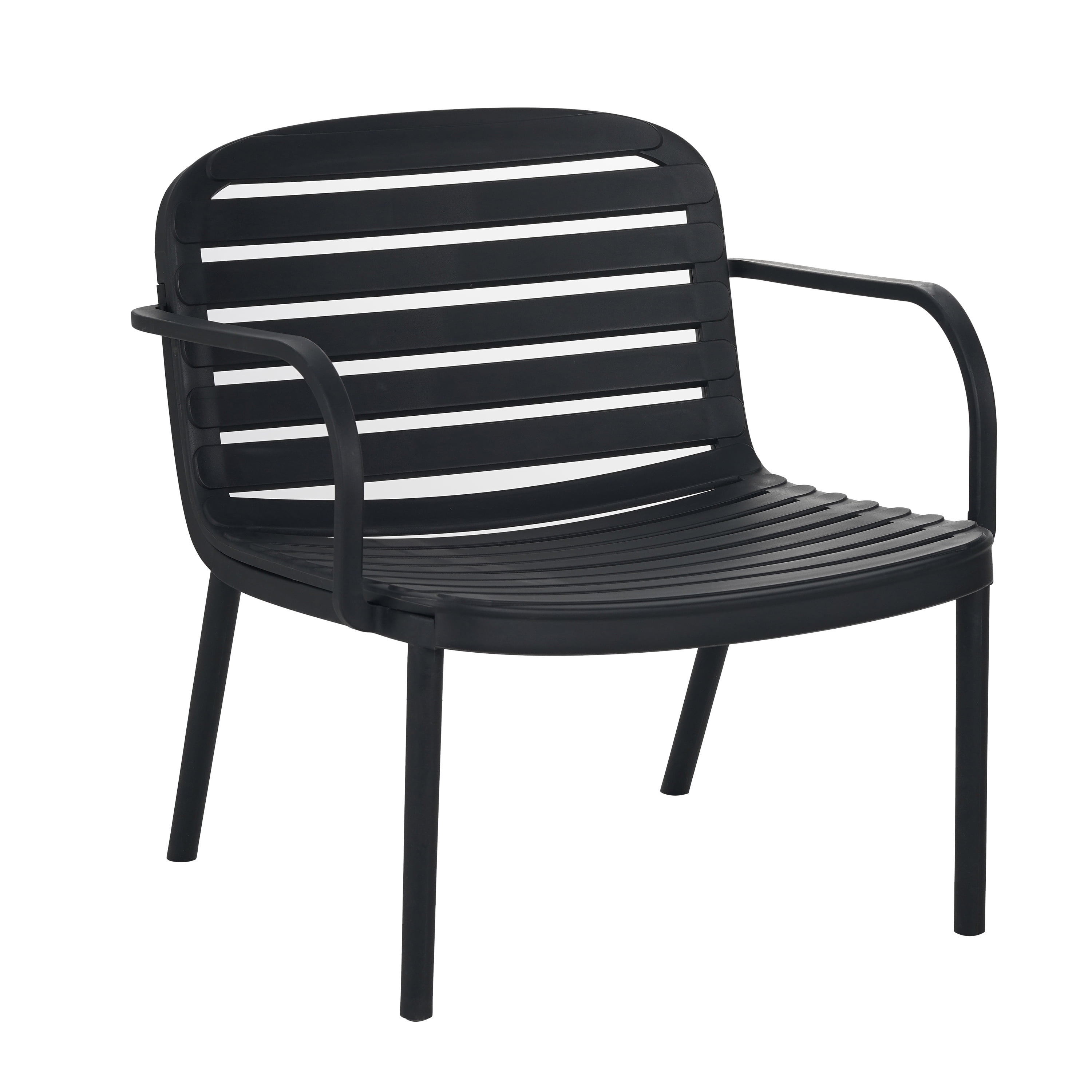 Patio Chair Set, Outdoor Club Stools with High-Density PP Frame and Water-Repellent Fabric Cushion, Lightweight Portable Design for Garden and Backyard, Set of 2 Chairs, Black