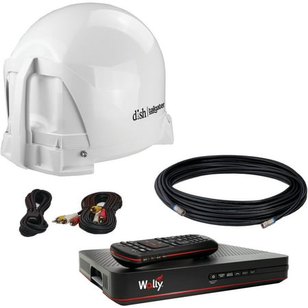 KING VQ4450 DISH Tailgater Bundle - Portable Satellite TV Antenna with DISH Wally HD Receiver for RVs, Trucks, Tailgating, Camping and (Best Dish Receiver For Rv)