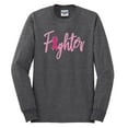 thumbnail image 2 of Wild Bobby, Fighter Breast Cancer Survivor, Breast Cancer Awareness, Men Long Sleeve Shirt, Heather Black, Medium, 2 of 4
