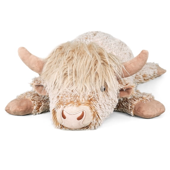 Weighted Stuffed Animals Microwave Highland Cow Plush with Removable Heating Pad，3.5Lbs 23" Unscented Heatable & Coolable Highland Cow Cute Warm Gifts for Kids and Adults