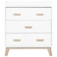 thumbnail image 2 of Babyletto Scoot 3 Drawer Dresser with Removable Changing Tray in White & Natural, 2 of 7