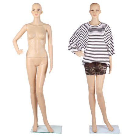 fullbody plastic skintone manikin #YF7-1F Female display mannequin+stand 