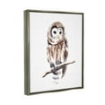 thumbnail image 3 of Stupell Industries Elegant Owl Perched Watercolor Detail Painting Luster Gray Floating Framed Canvas Print Wall Art, Design by Annie Warren, 3 of 8