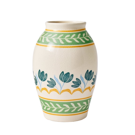 Better Homes & Gardens Napa 9" White Printed Ceramic Vase
