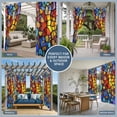 thumbnail image 5 of Blue Red Yellow Outdoor Curtains for Patio Waterproof,Windproof Privacy Curtains with Weighted Bottom,Modern Colored Rainbow Stained Glass Outside Drapes for Picnic Garage Yard 54"x108" 2 Panel, 5 of 8