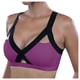 thumbnail image 1 of Gibobby Sports Sujetadores para mujer Cruz Frontal Chaleco Color Tops Ladies'plain Bra Lace Cup Side Full Bra(Morado,XXL), 1 of 5