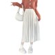 thumbnail image 5 of Txlixc Falda plisada de terciopelo para mujeres casual color sólido falda elástica de cintura a larga en otoño, adecuada para usar en la calle Txlixc moda, 5 of 9