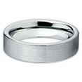 thumbnail image 3 of Silly Kings 6mm Silver Tungsten Carbide Wedding Band Flat Shape Brushed Unisex Comfort Fit 10, 3 of 3